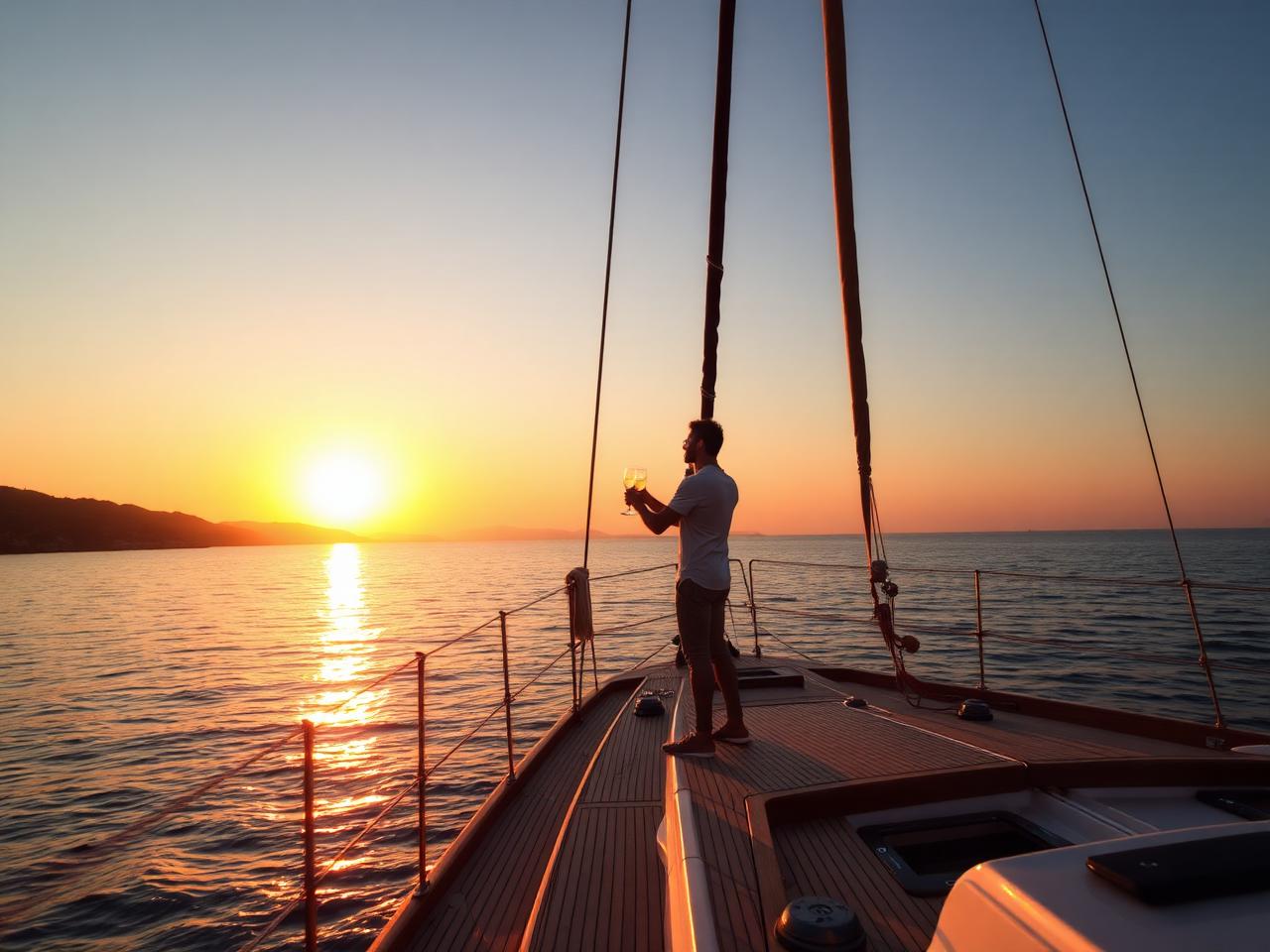 Champagne at sunset